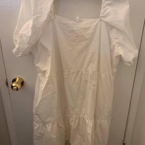 White tiered dress- perfect for a bridal shower or bachelorette party! 2X